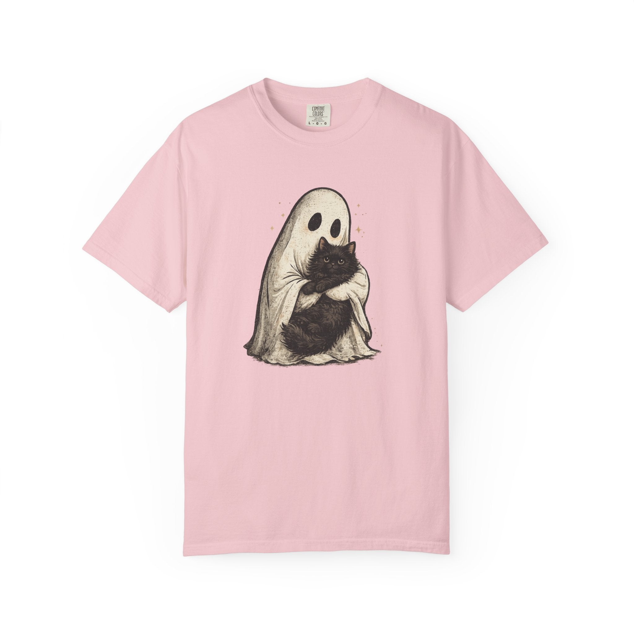 Ghost Hug T-Shirt — Cute Ghost Holding Cat Graphic Tee