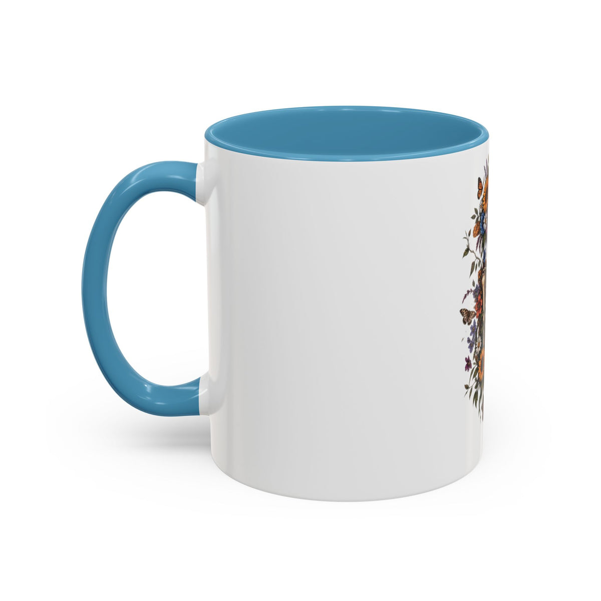 Skull & Moon Floral Coffee Mug — Gothic Botanical Accent Mug