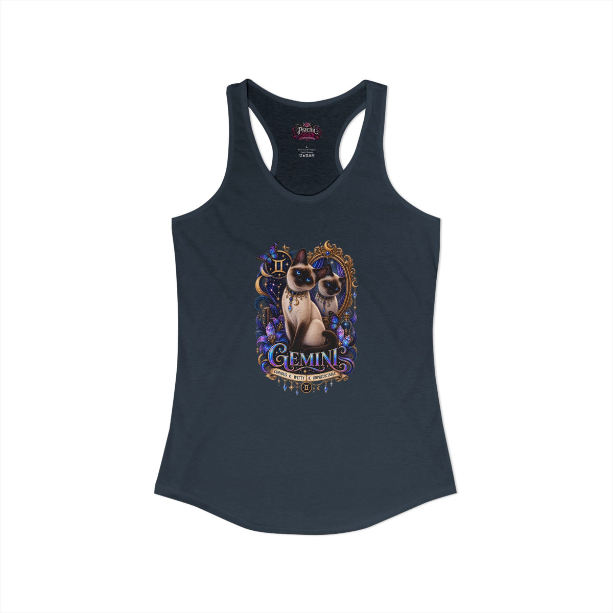 Gemini Siamese Cat Zodiac Tank- Celestial Astrology Cat Lover Tank