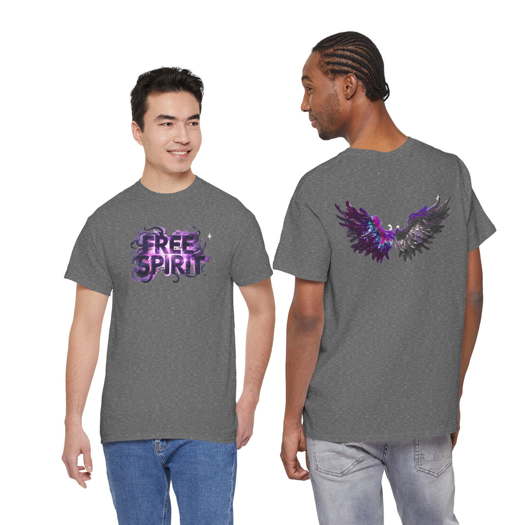 Free Spirit Tee — Purple Galaxy Wings Graphic T-Shirt