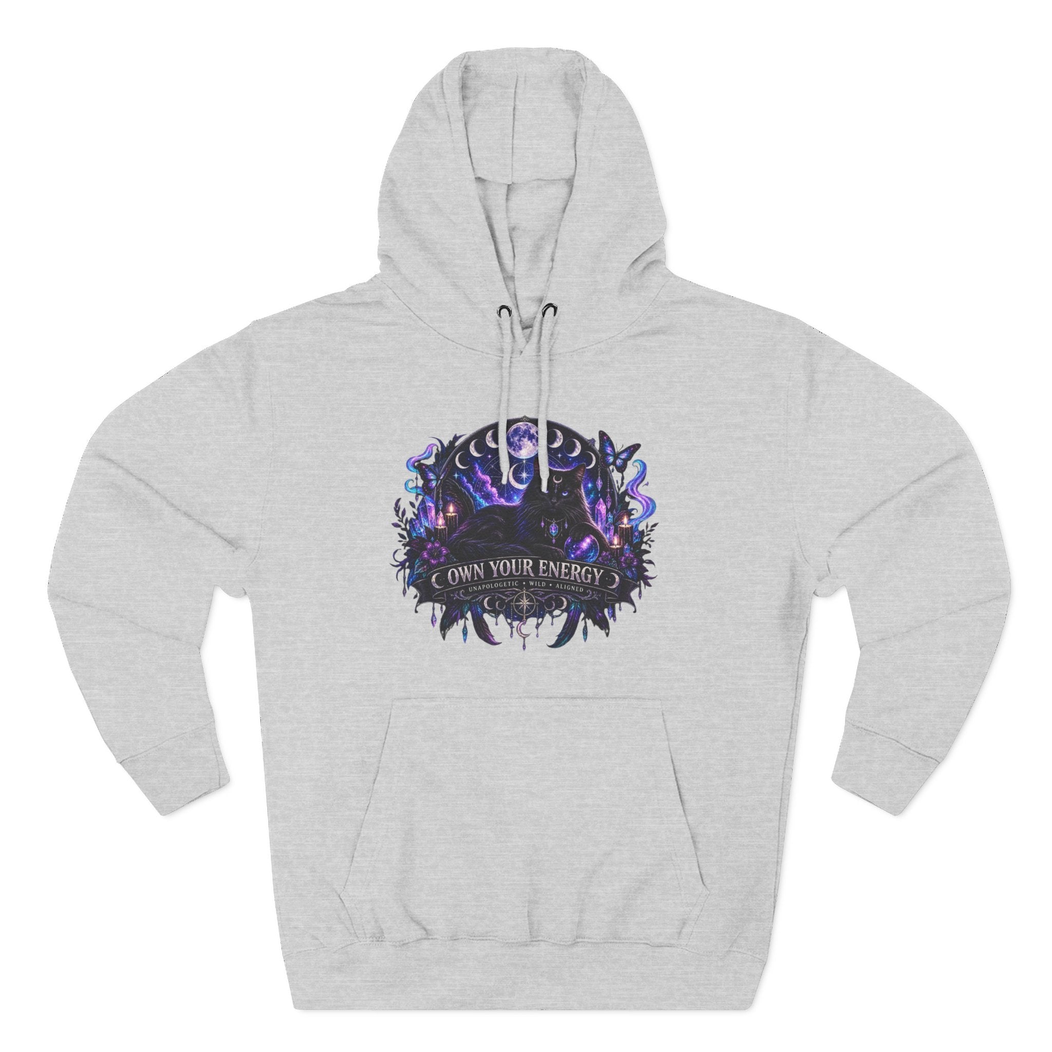 Mystical Black Cat Fleece Hoodie