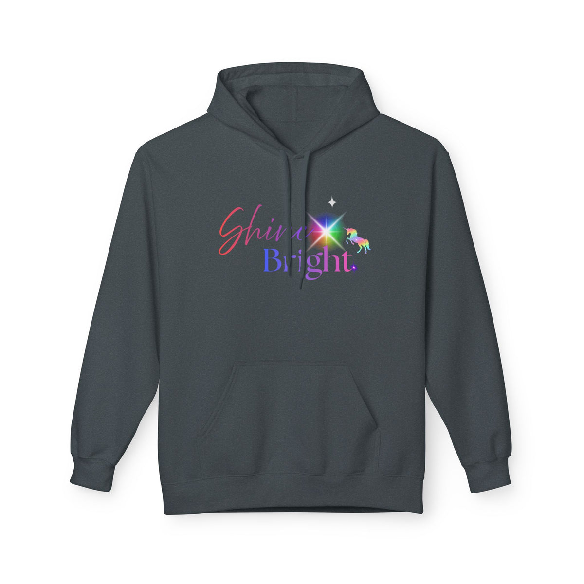 Shine Bright Pastel Hoodie — Inspirational Rainbow Graphic Hoodie