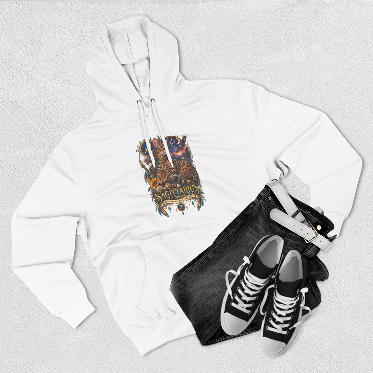 Sagittarius Bengal Zodiac Hoodie — Celestial Archer Constellation Graphic