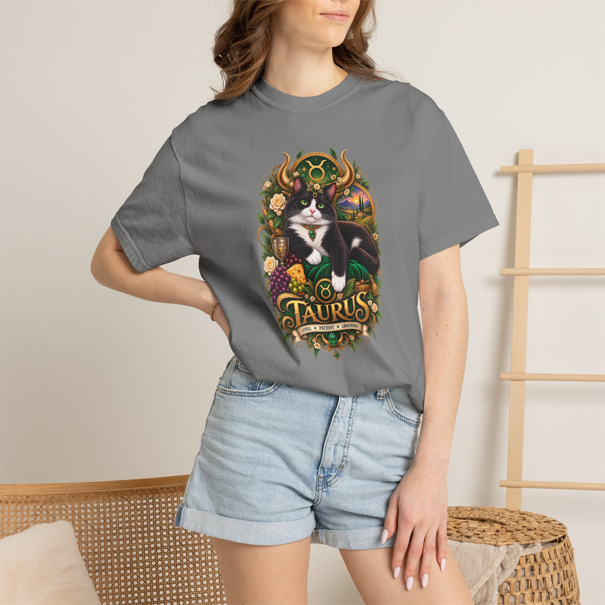 Taurus Tuxedo Cat Zodiac T-Shirt — Astrological Taurus Graphic Tee
