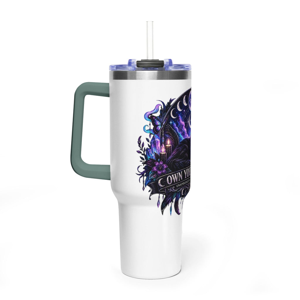 40oz Witchy Cat Thermal Tumbler – 'Own Your Energy' Insulated Travel Mug