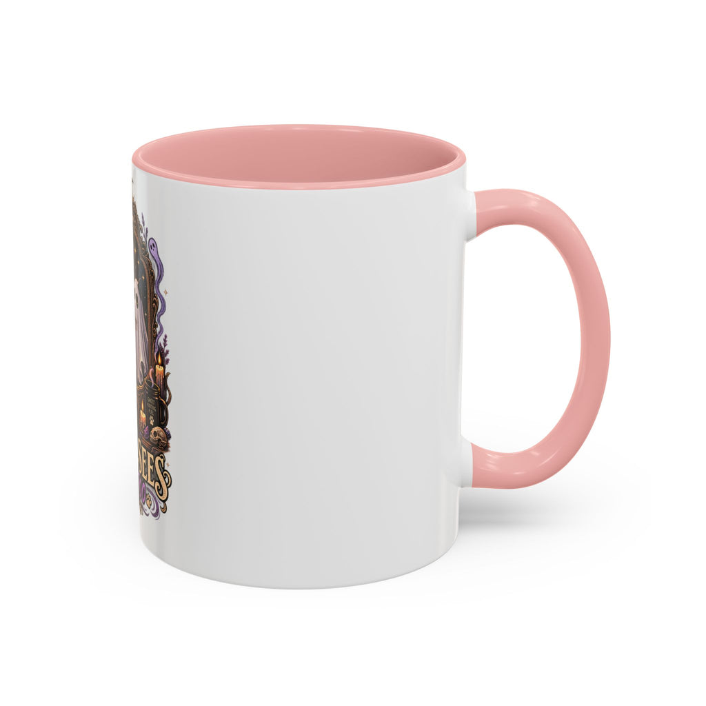 My Cat Sees Them Too Accent Coffee Mug – Halloween Cat & Ghost 11/15oz