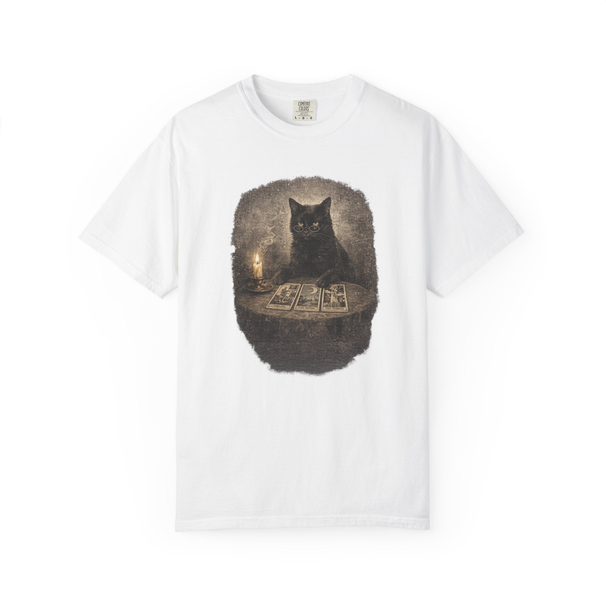 Tarot Cat T-Shirt — Black Cat Fortune Teller Graphic Tee