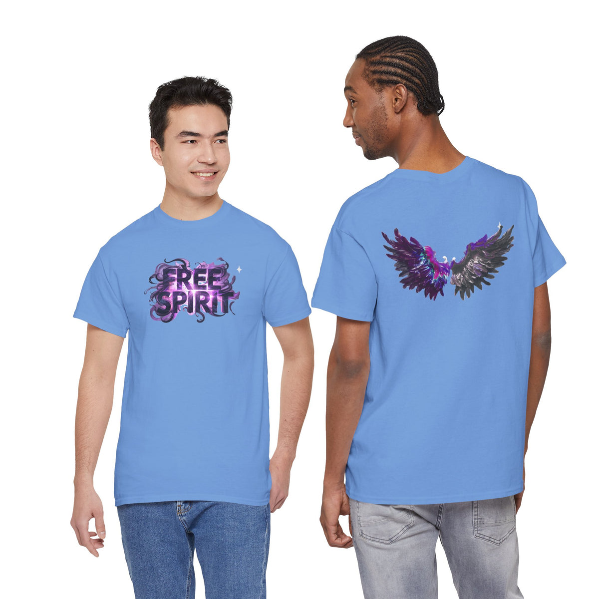 Free Spirit Tee — Purple Galaxy Wings Graphic T-Shirt