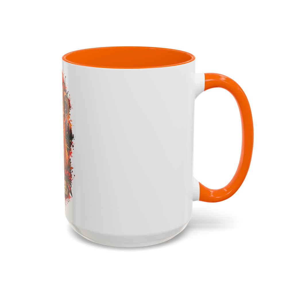 Aries Orange Tabby Cat Zodiac Coffee Mug – Cute Orange Tabby Astrology Accent Mug (11/15 oz)