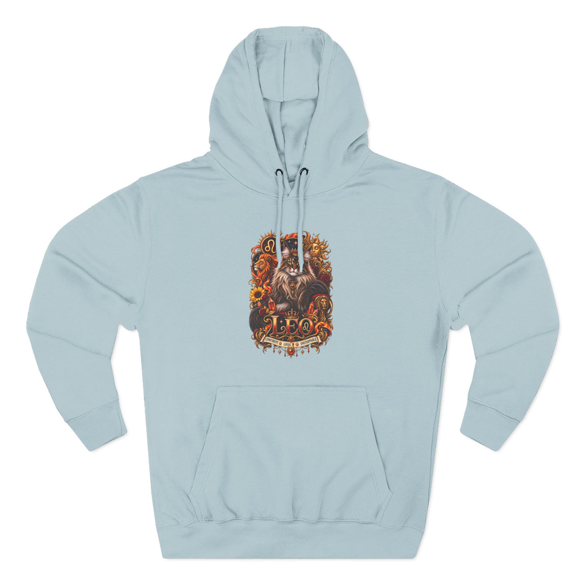 Leo Maine Coon Zodiac Hoodie — Mystical Celestial Cat Astrology Design