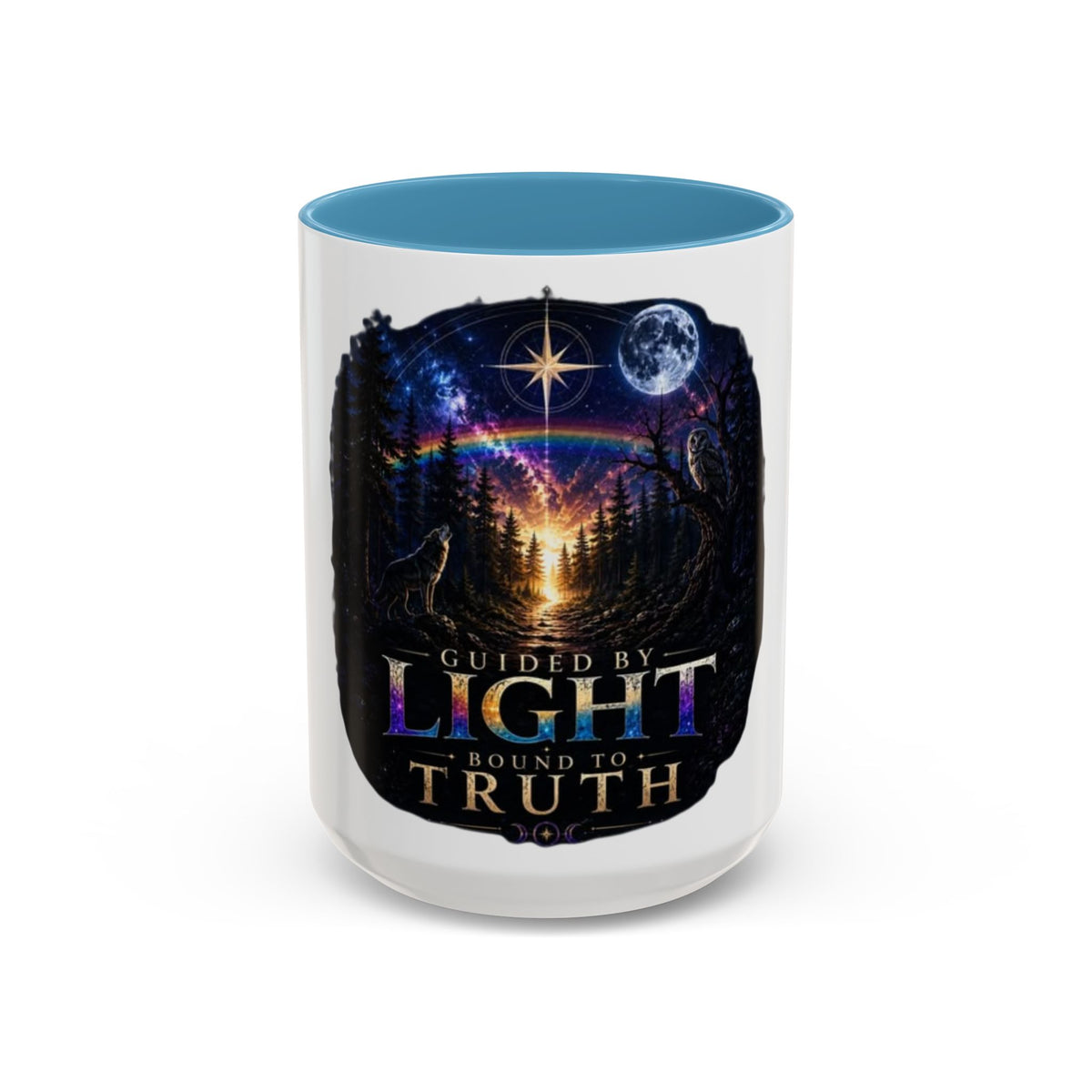 Guided by Light Coffee Mug — Inspirational Nature Moonrise Design (11/15oz) Advocacy mug