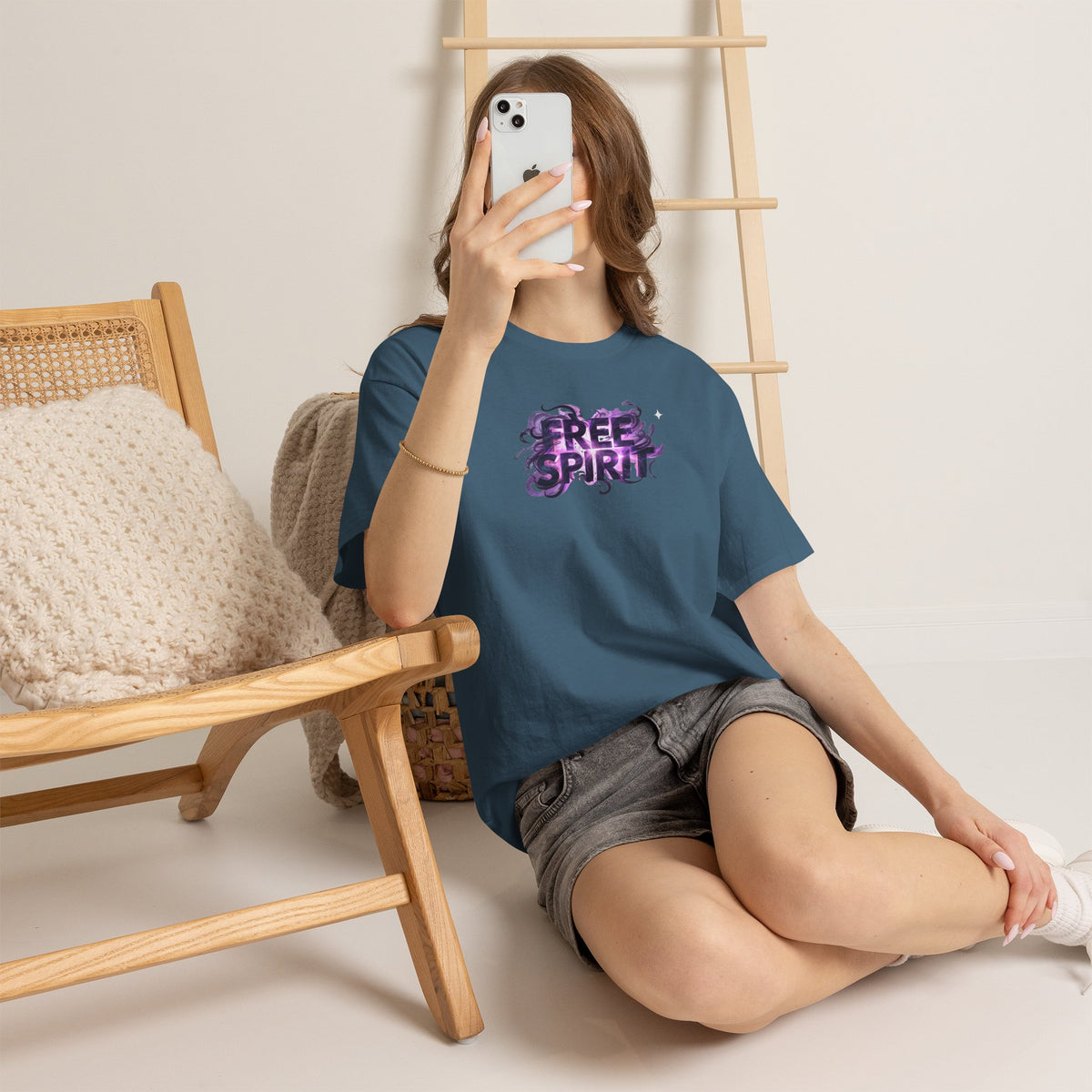 Free Spirit Tee — Purple Galaxy Wings Graphic T-Shirt
