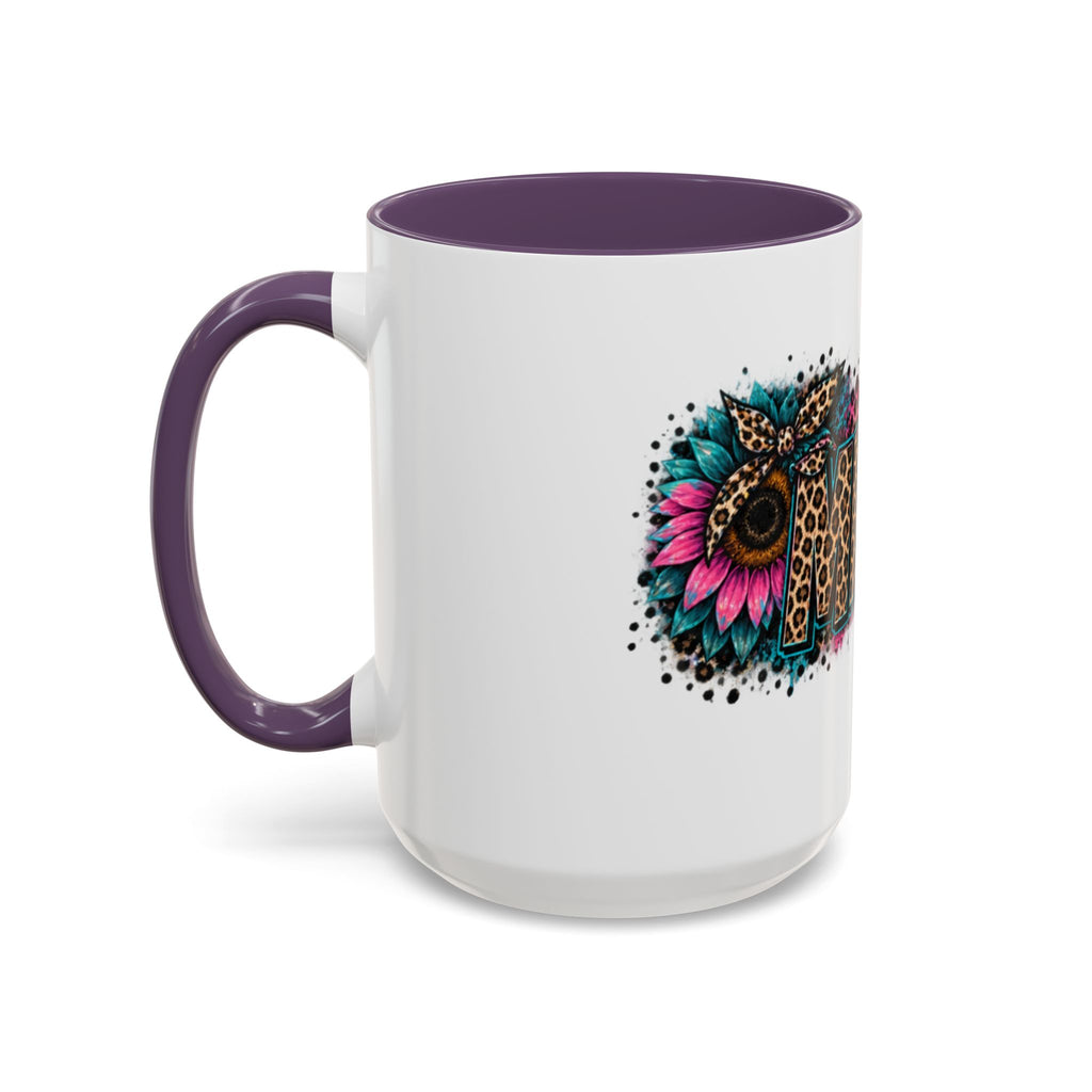 Leopard Print 'Mema' Accent Coffee Mug — Bold Animal Print Ceramic Mug- Mema Gift