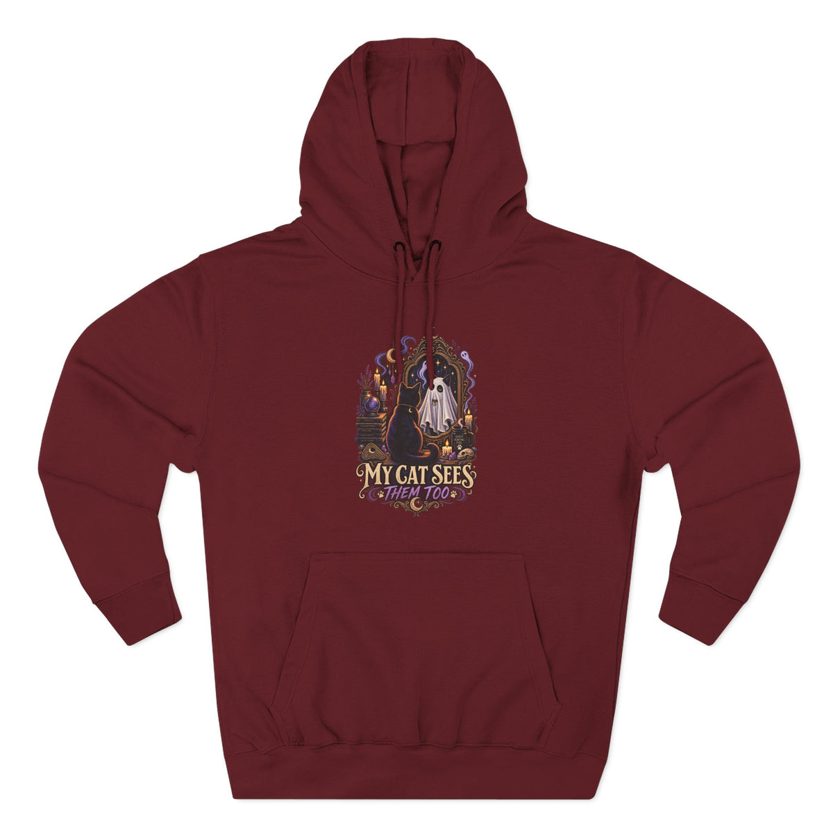 My Cat Sees Them Too- Black Cat Ghost Hoodie