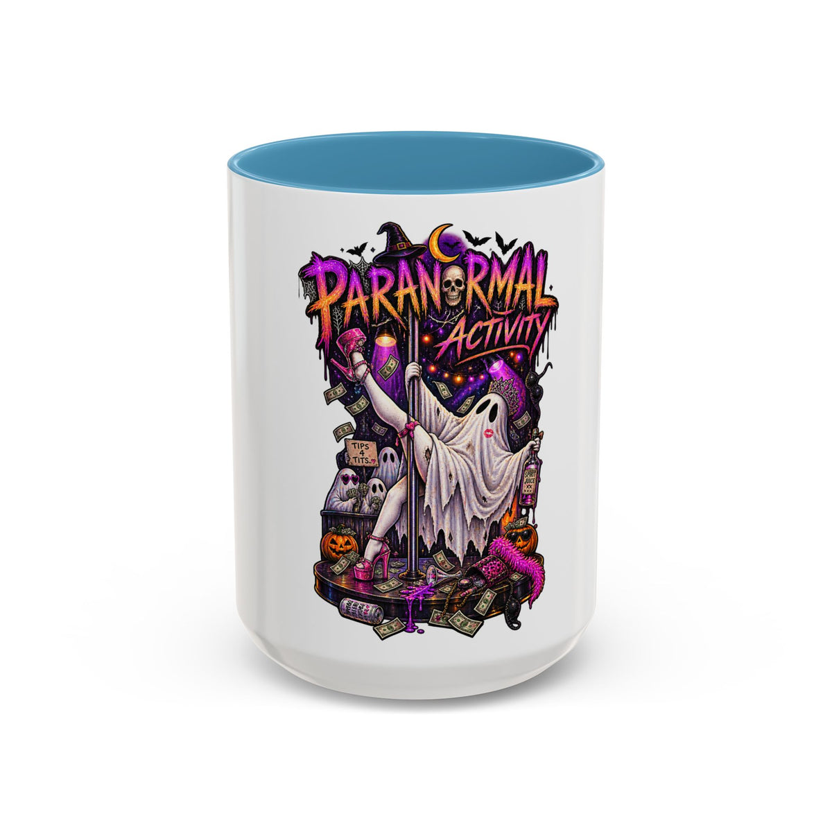 Coffee Mug — 'Paranormal Activity' Ghost Pole Dancing Halloween Accent Mug (11/15oz)
