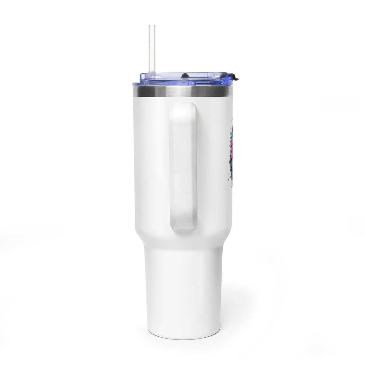 40oz Vacuum Tumbler — Mema Leopard Print Floral Design