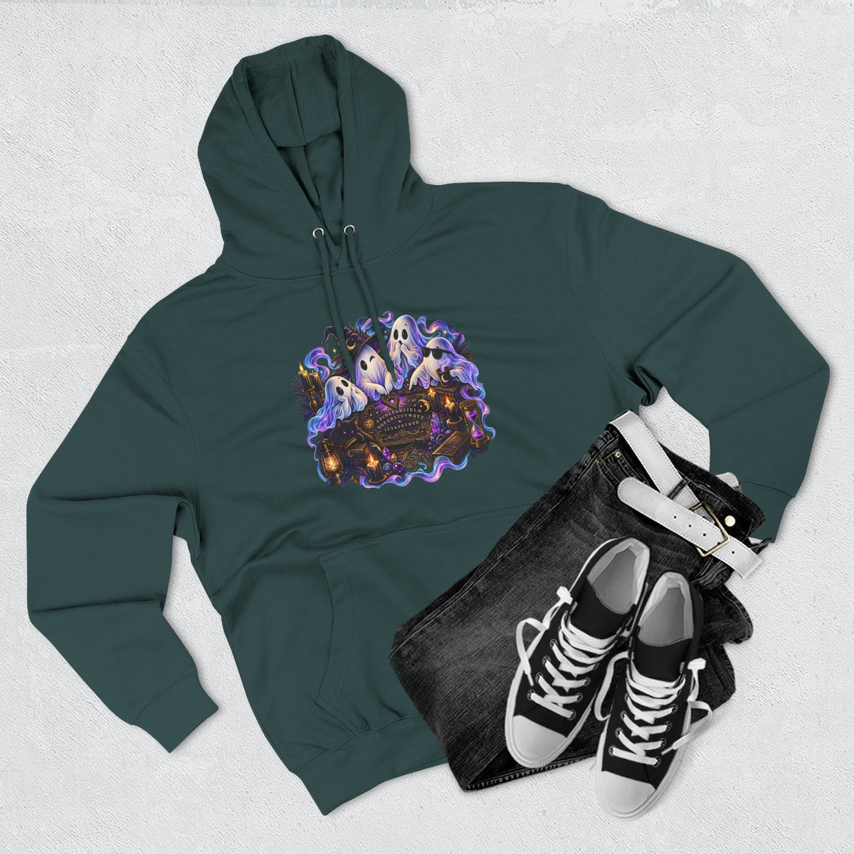Funny Ghosts with Spirit Board Hoodie — Halloween Ghosts & Haunted Night Pullover