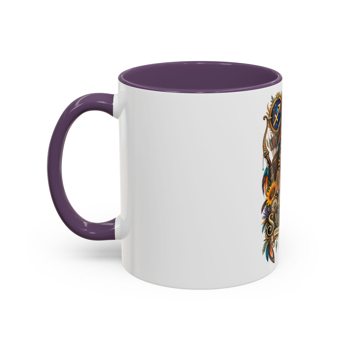 Sagittarius Bengal Cat Zodiac Coffee Mug — Cat Archer Astrology Accent Mug (11/15oz)