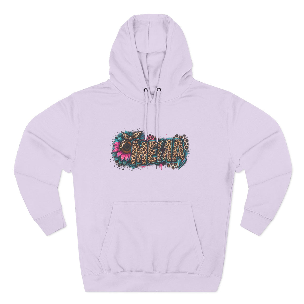 MEMA Leopard Floral Heat Hoodie — Cozy Fleece Pullover with Leopard & Flowers Design