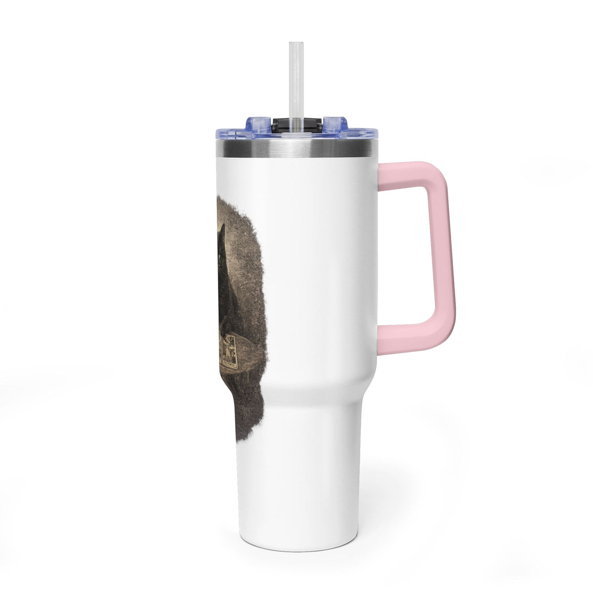 40oz Black Cat Tarot Tumbler — Witchy Tarot Coffee Travel Mug