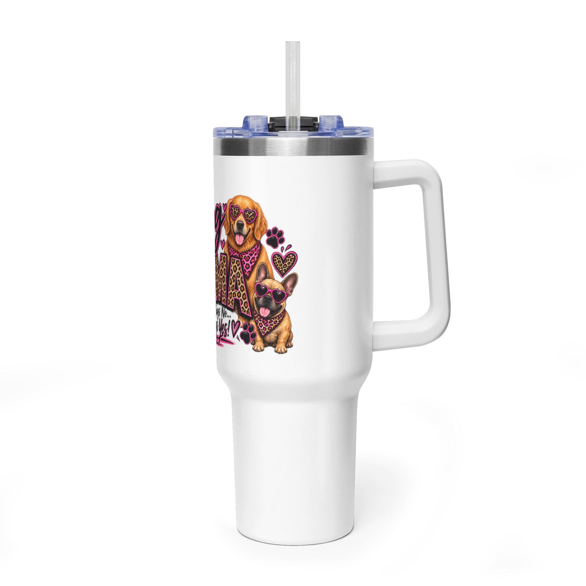 Dog Mama 40oz Vacuum Tumbler – Insulated Travel Mug for Dog Lovers