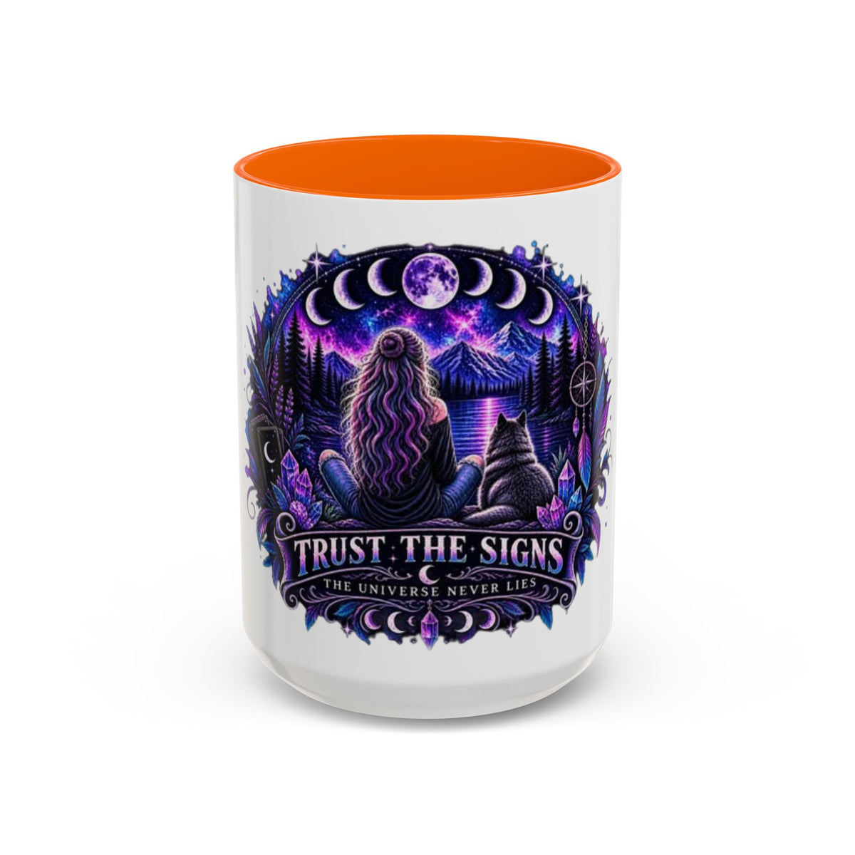 Mystic Moon Coffee Mug — "Trust the Signs" Night Sky Design
