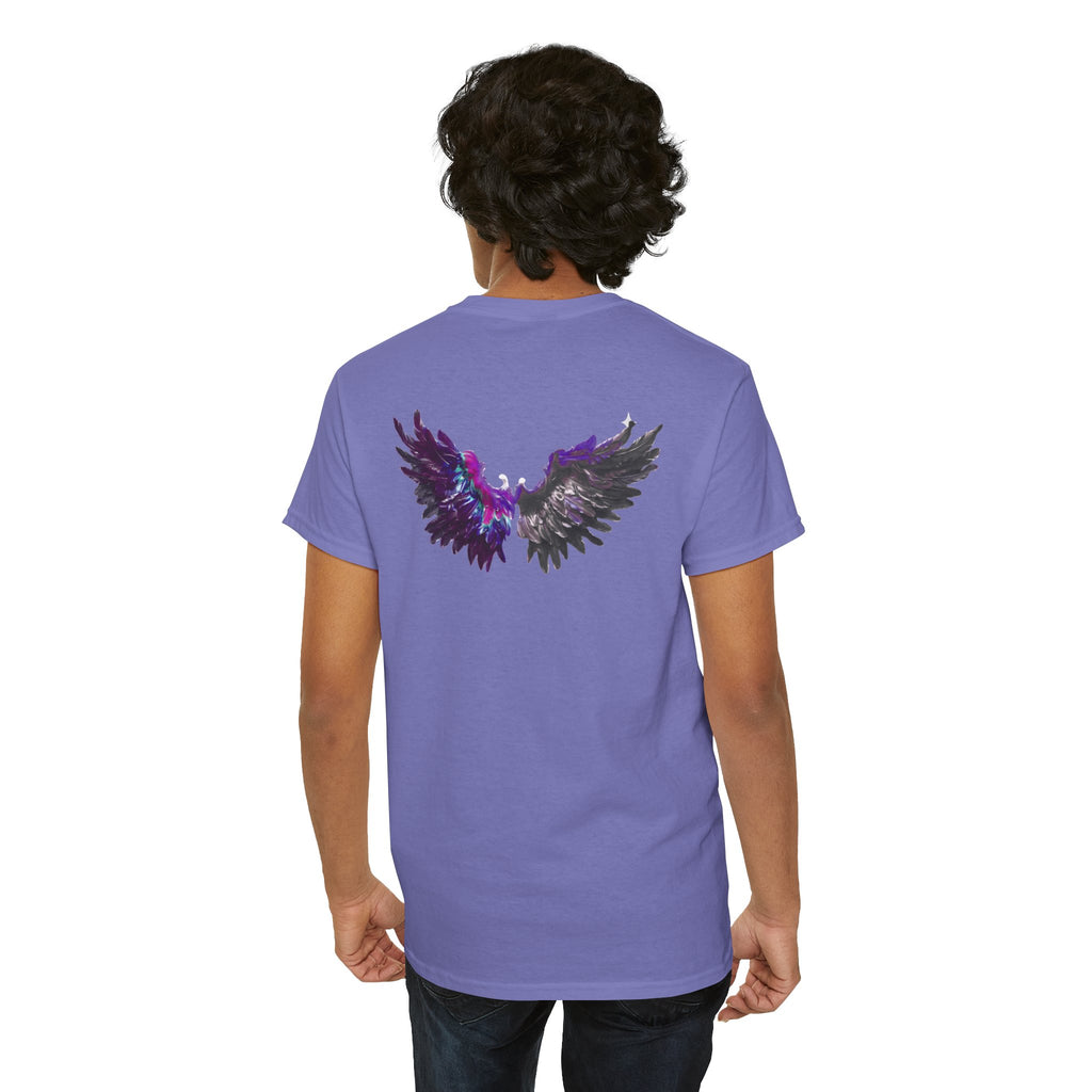 Free Spirit Tee — Purple Galaxy Wings Graphic T-Shirt