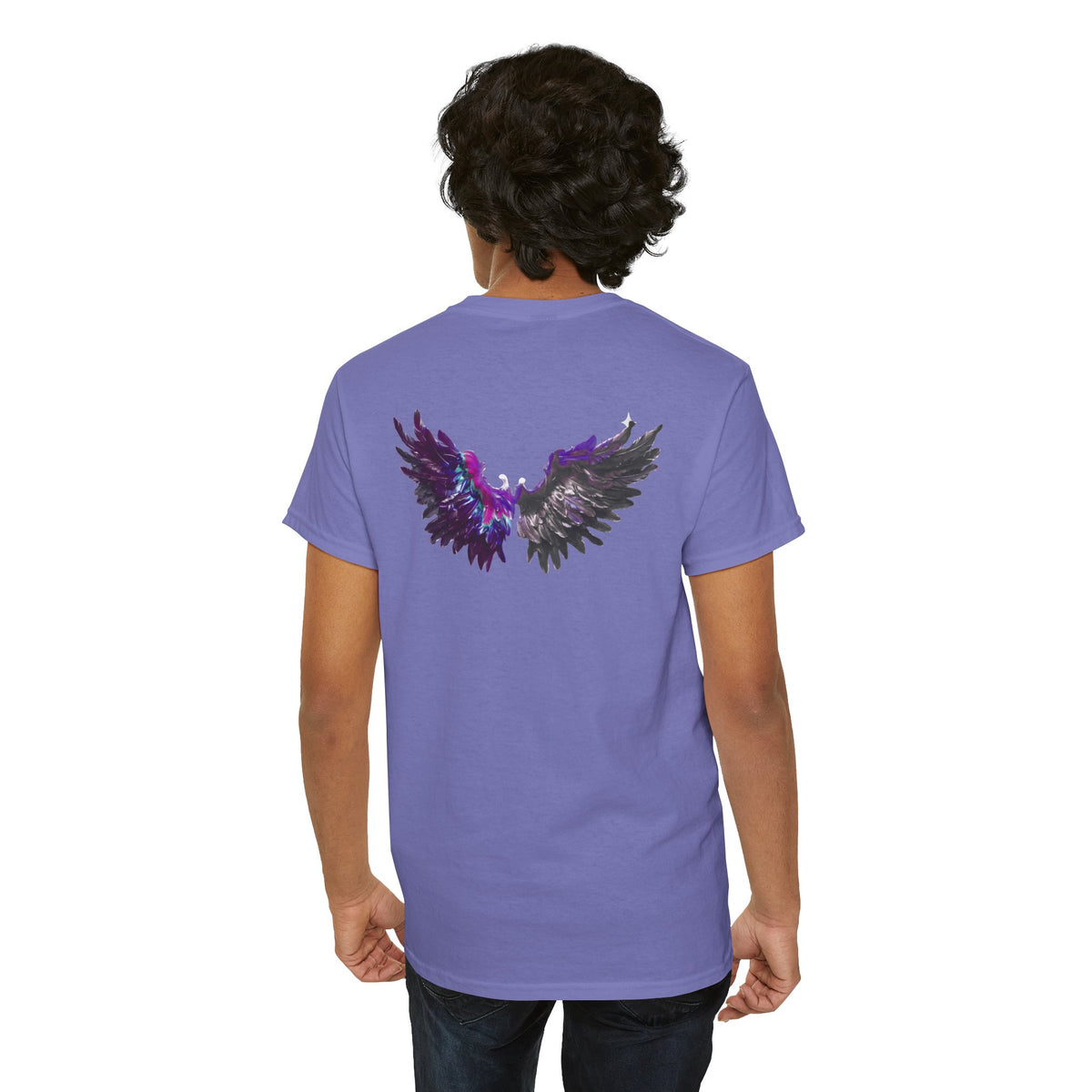 Free Spirit Tee — Purple Galaxy Wings Graphic T-Shirt