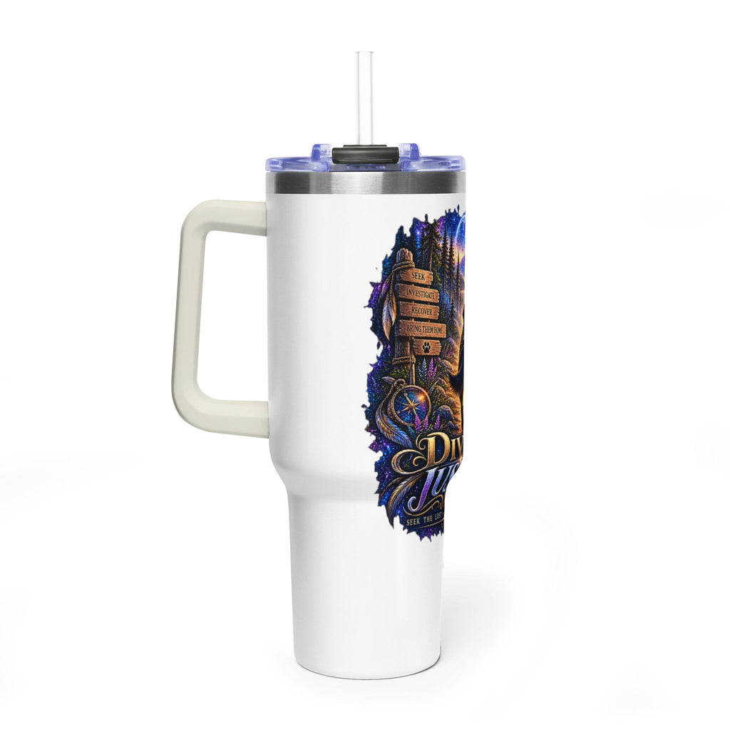 40oz Vacuum Tumbler – “Divine Justice” Support the mission