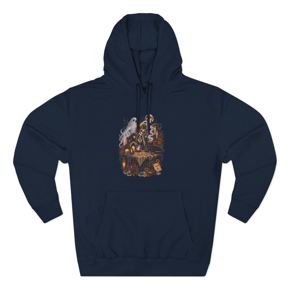 Skeleton, Cat and Ghost Tarot Seance- Paranormal Tees