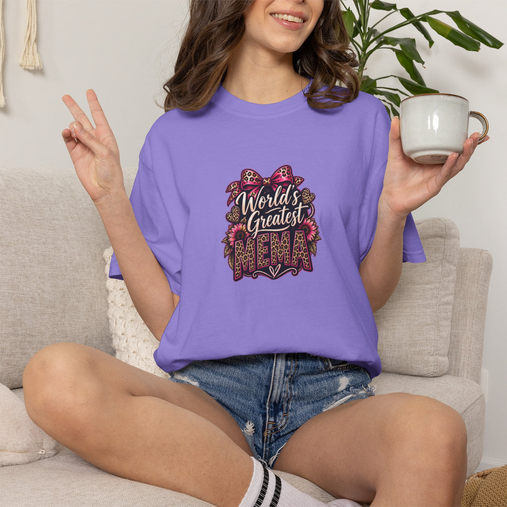 T-Shirt — "World's Greatest Mama" Floral Graphic Tee