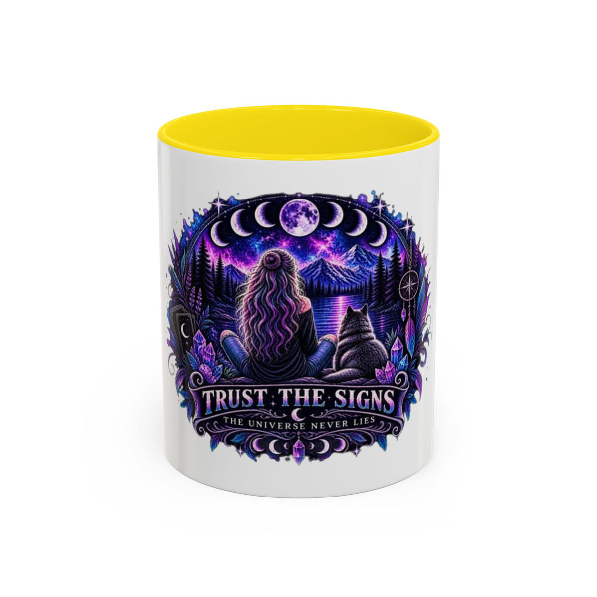 Mystic Moon Coffee Mug — "Trust the Signs" Night Sky Design