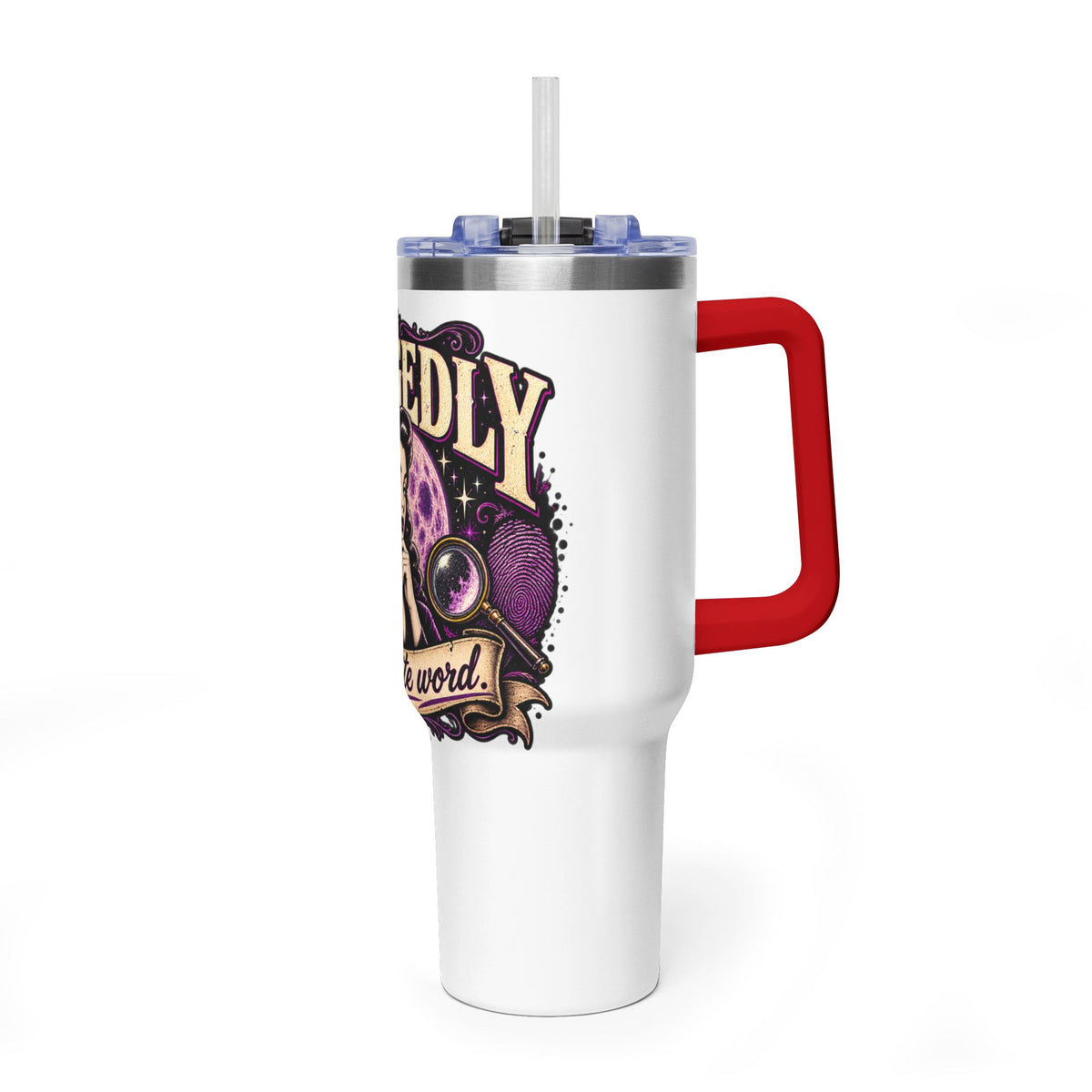 40oz Vacuum Tumbler - "Allegedly" Retro Detective Graphic