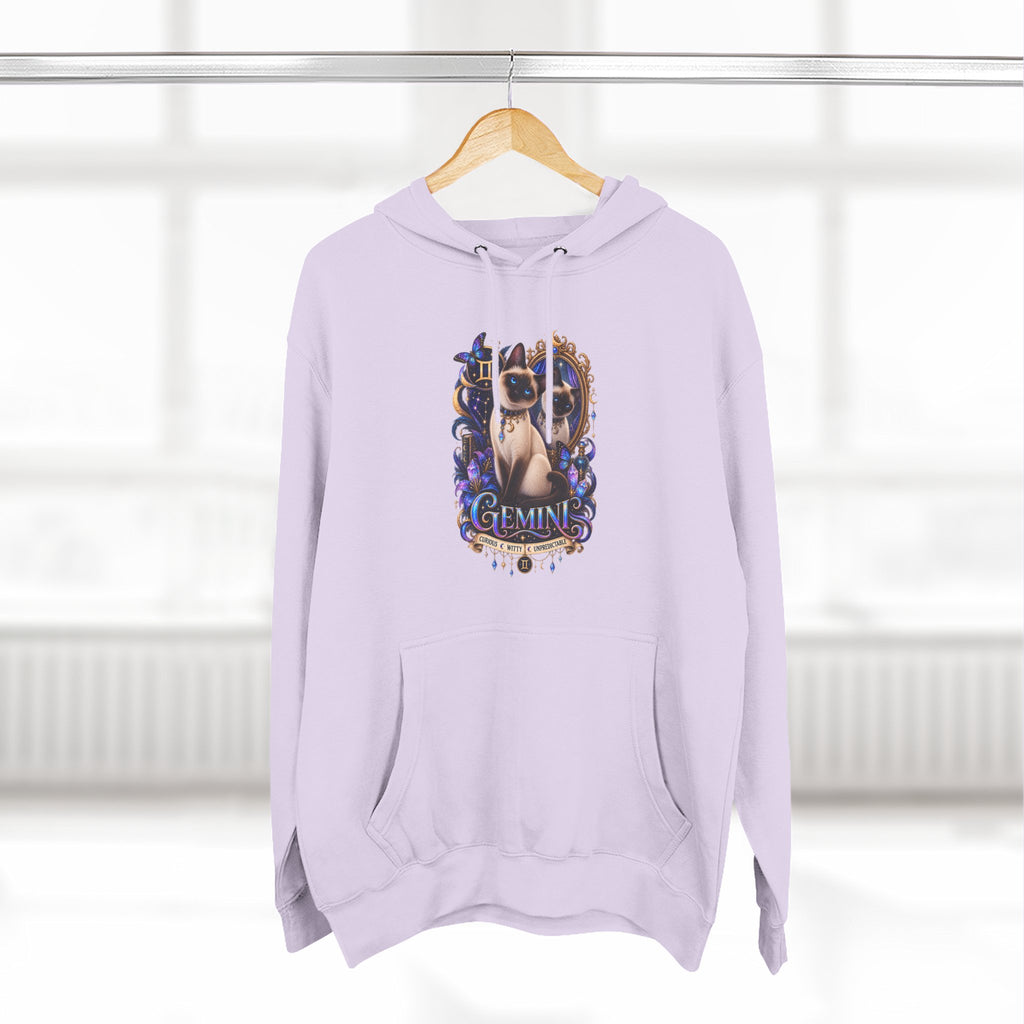 Gemini Siamese Zodiac Hoodie — Mystical Celestial Cat Astrology Design