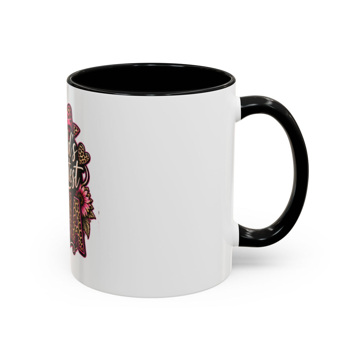 World's Greatest Mema Accent Coffee Mug – Leopard Pink Bow Gift for Grandma (11/15 oz)