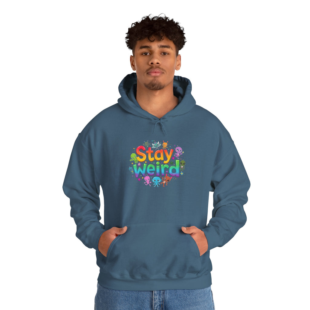 Stay Weird Hoodie — Colorful Rainbow Graphic Pullover