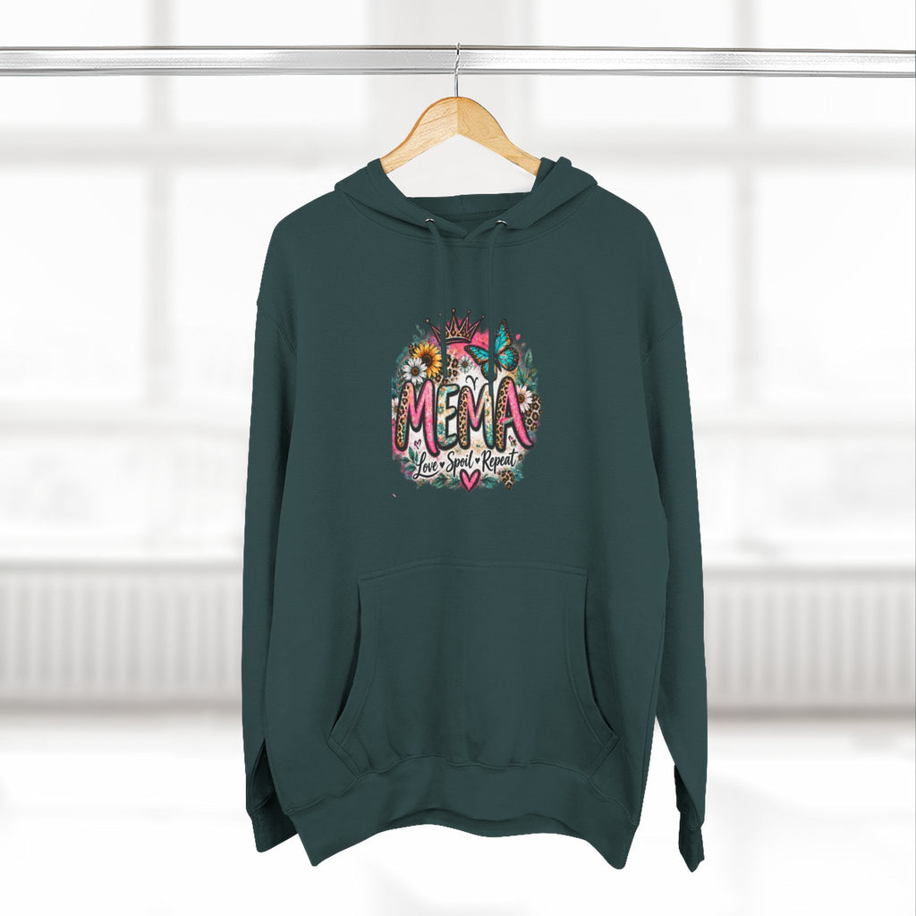 Mema Floral Hoodie — Cozy Fleece Pullover with Sunflower & Succulent Design