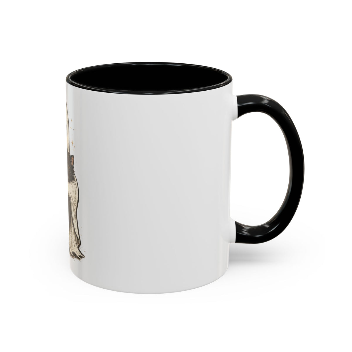 Ghost Hug Mug — Cute Ghost Holding Black Cat Accent Coffee Mug (11/15oz)