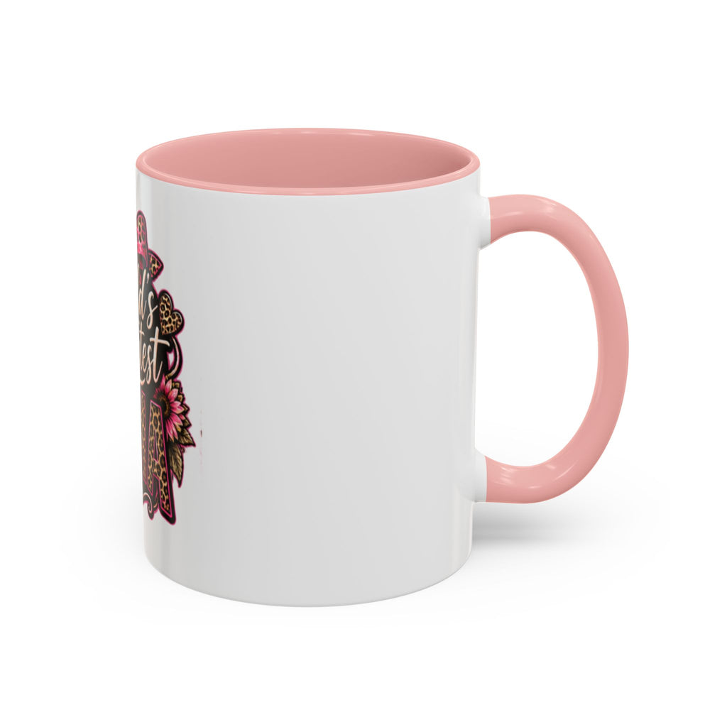 World's Greatest Mema Accent Coffee Mug – Leopard Pink Bow Gift for Grandma (11/15 oz)