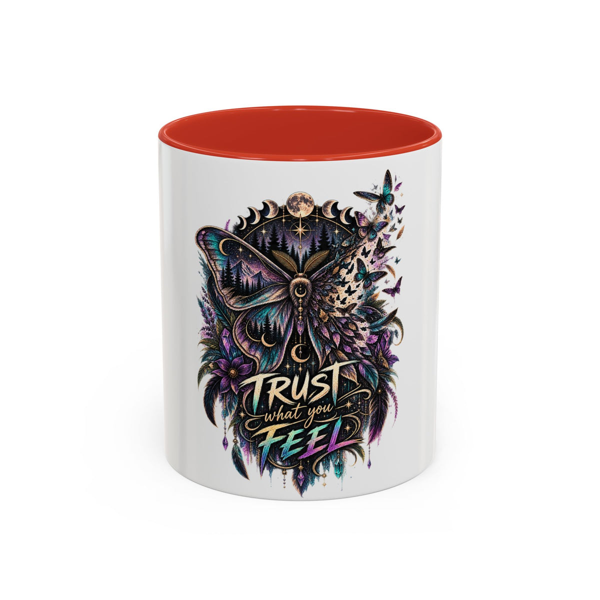 Trust What You Feel Moth Coffee Mug – Inspirational 11/15oz Accent Mug