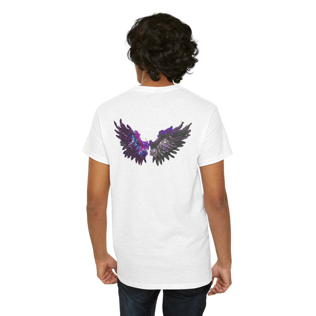 Free Spirit Tee — Purple Galaxy Wings Graphic T-Shirt