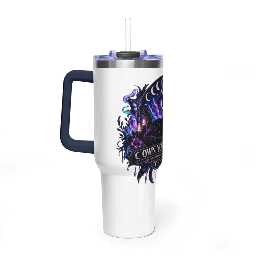 40oz Witchy Cat Thermal Tumbler – 'Own Your Energy' Insulated Travel Mug