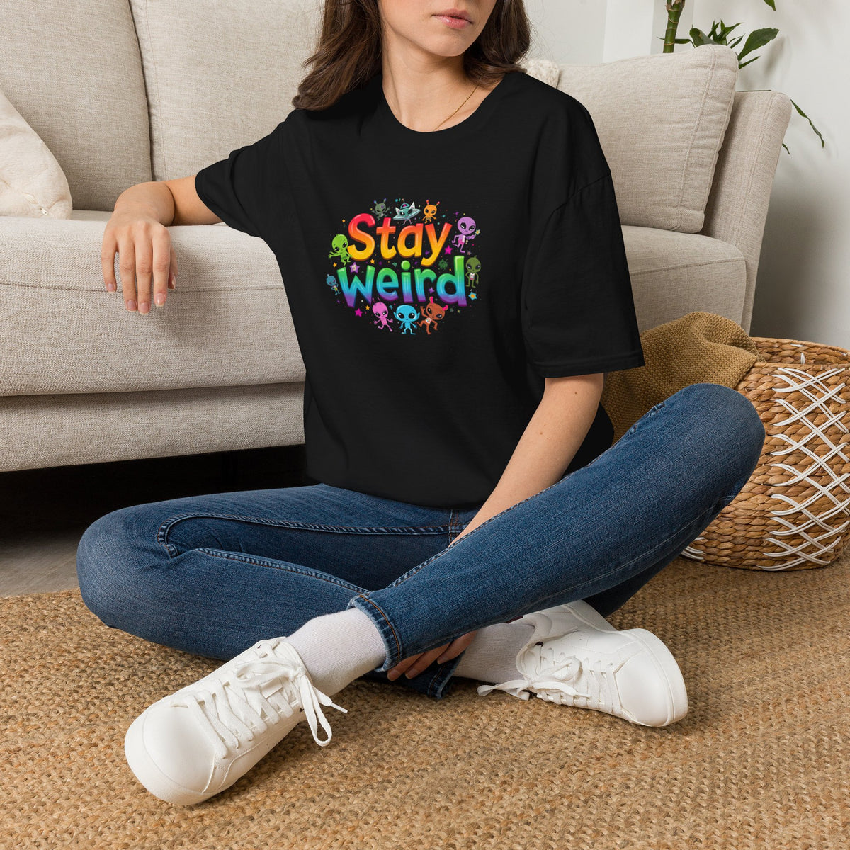 Stay Weird T-Shirt — Colorful Cute Alien Graphic Tee