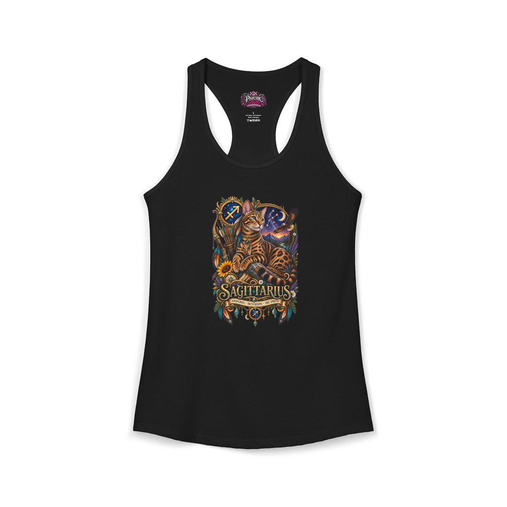Sagittarius Bengal Cat Zodiac Tank- Celestial Astrology Cat Lover Tank