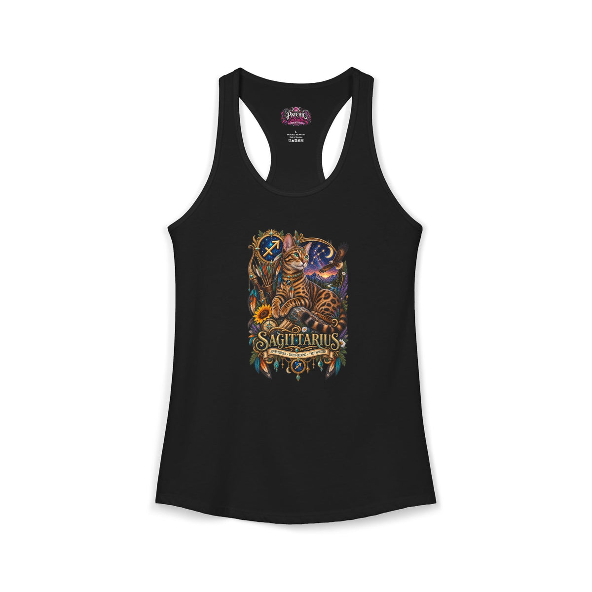 Sagittarius Bengal Cat Zodiac Tank- Celestial Astrology Cat Lover Tank