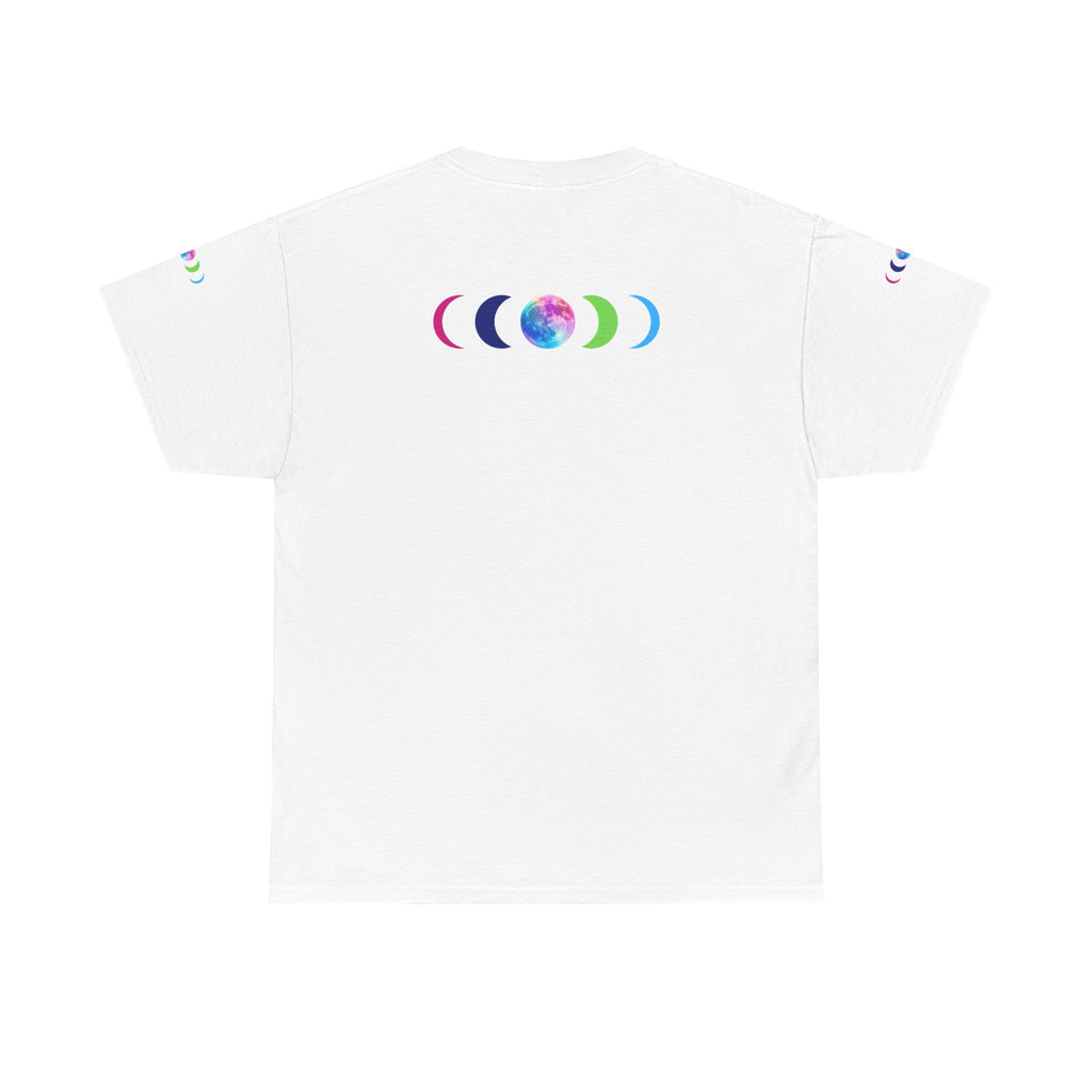 Wolf Moon T‑Shirt — Rainbow Celestial Wolf Graphic Tee