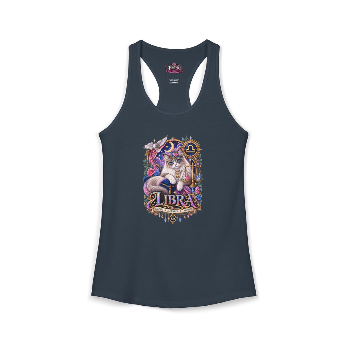 Libra Persian Cat Zodiac Tank- Celestial Astrology Cat Lover Tank
