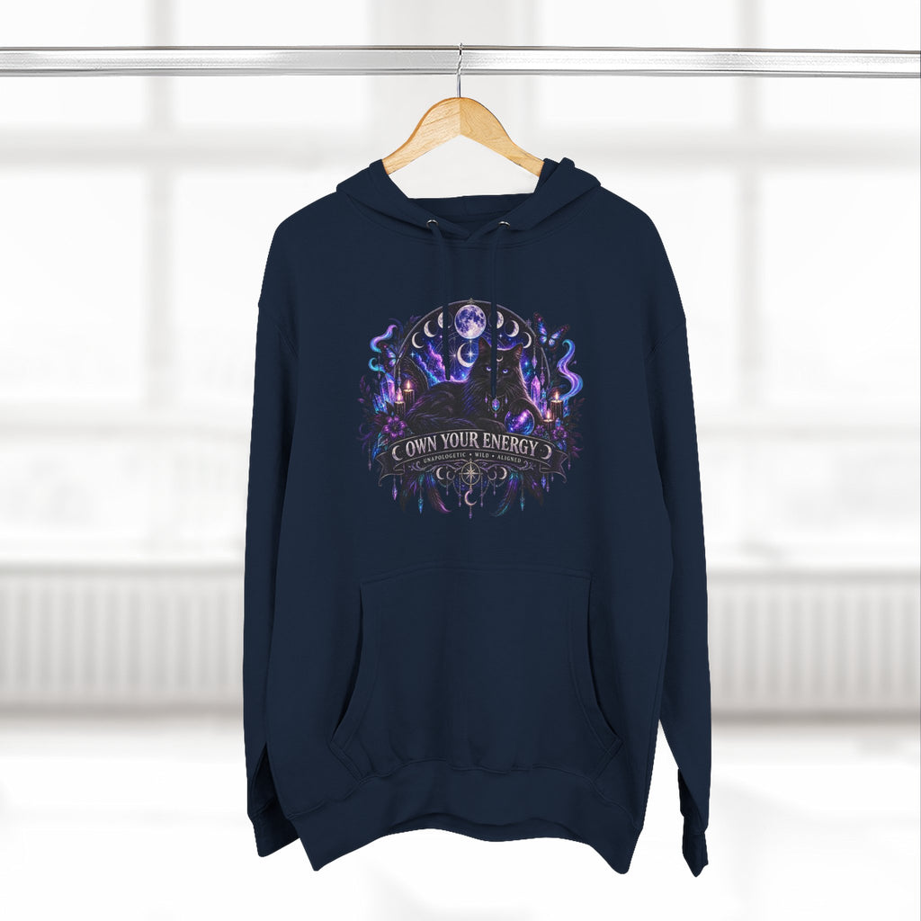 Mystical Black Cat Fleece Hoodie