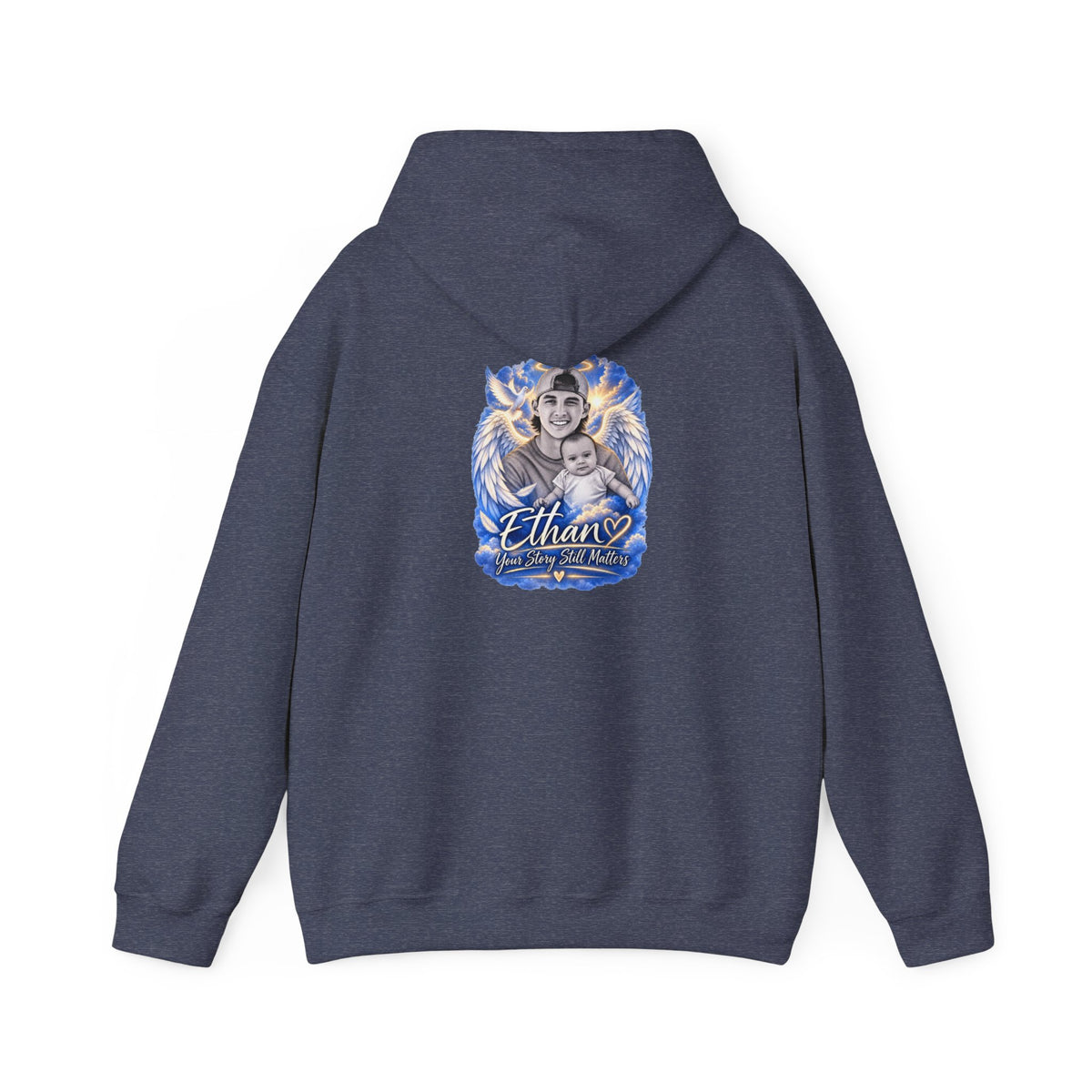 Memorial Hoodie - "Ethan Your story still matters" Angel Wings Tribute Pullover