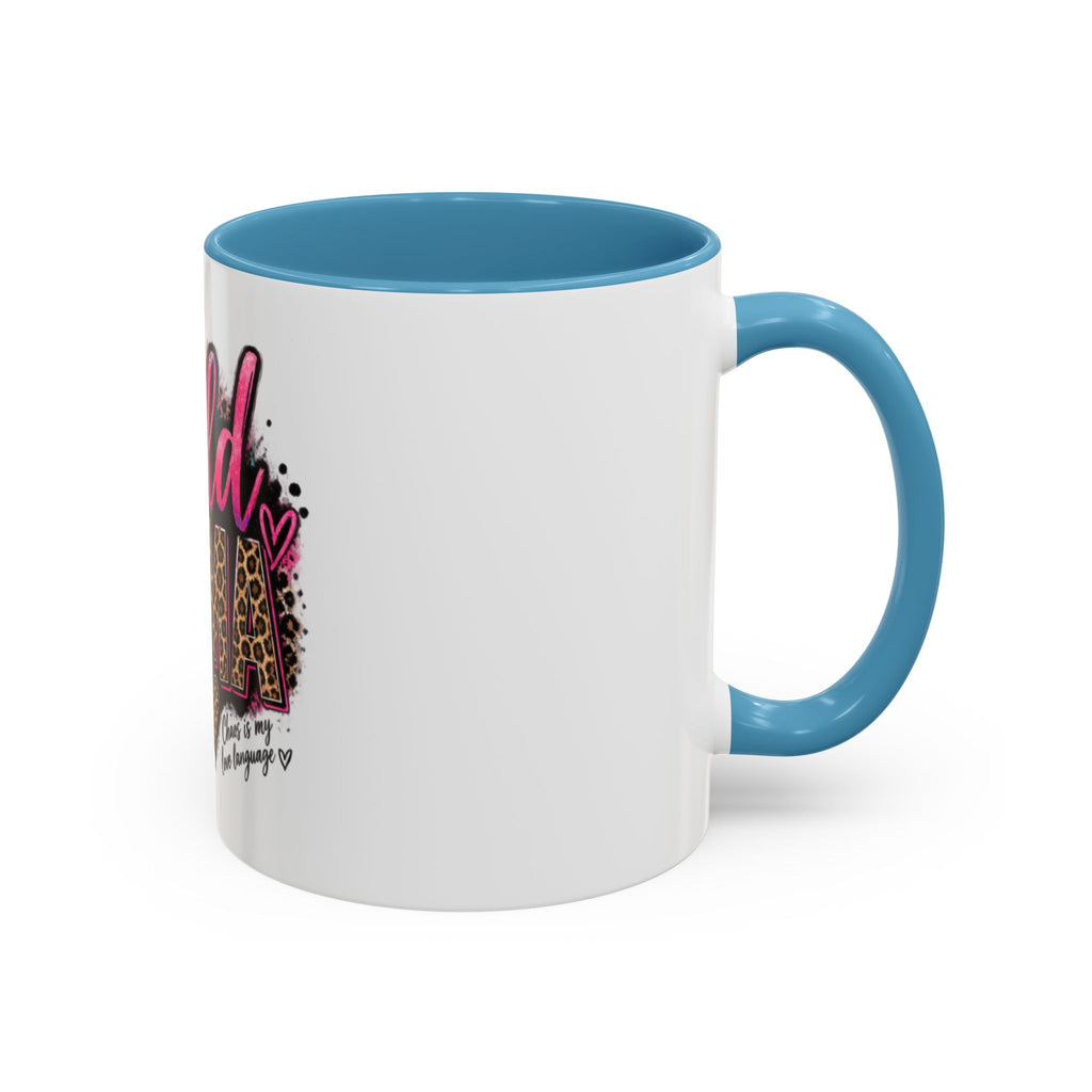 Wild Mama Leopard Accent Coffee Mug – Fun Mom Gift, Pink Crown Graphic (11/15 oz)